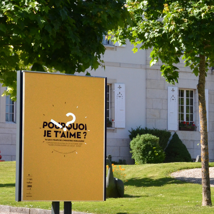 Affiche Pourquoi je t'aime Musée d'Horlogerie des Monts