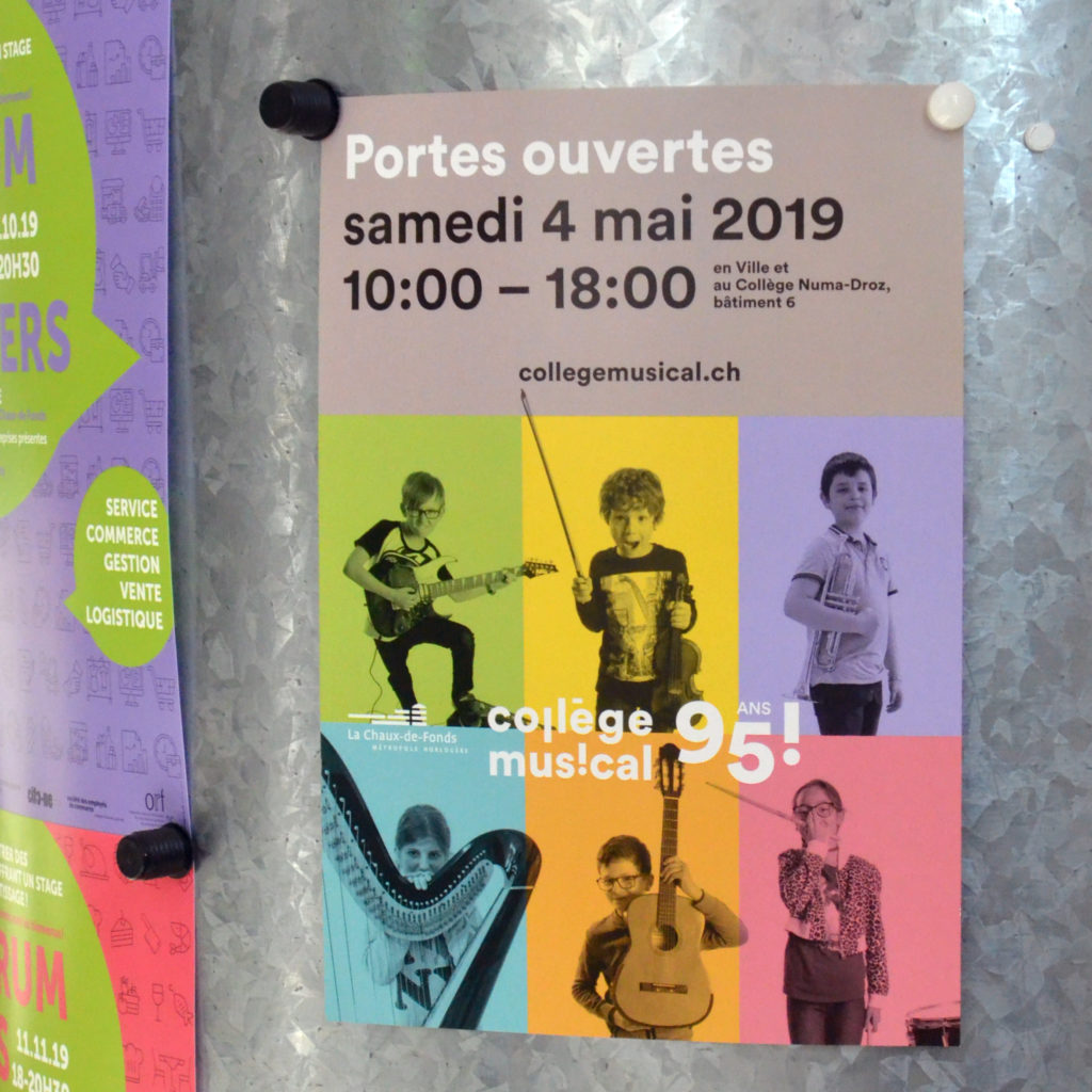 Affiche portes ouvertes collège musical
