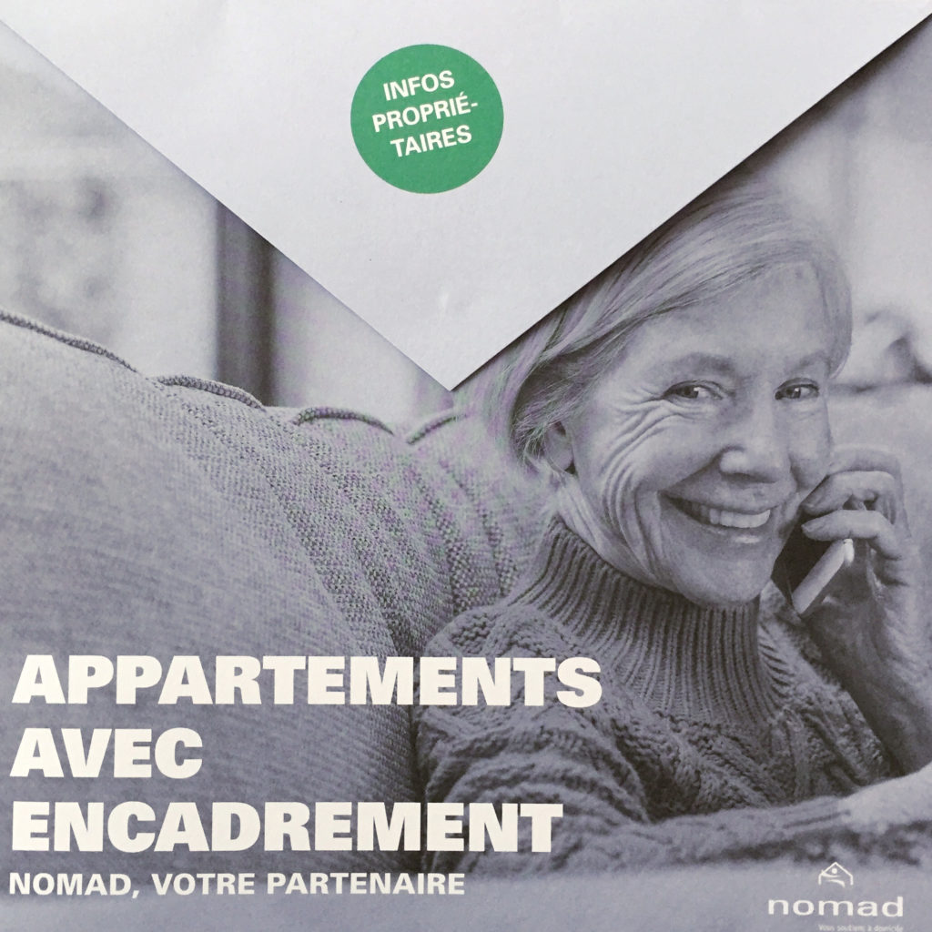 Plaquette promotionnelle appartements avec encadrement Nomad